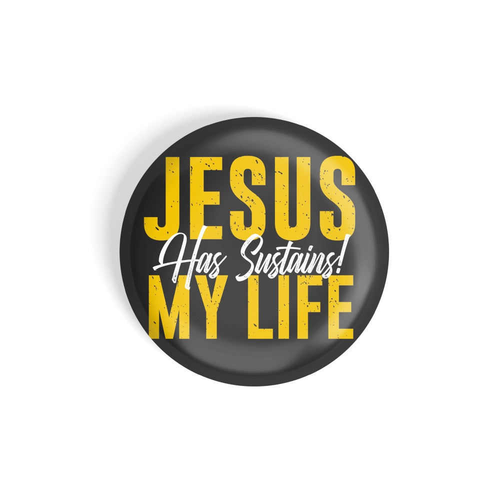 dhcrafts Round Fridge Magnet Quotes Black Jesus Has Sustains My Life Glossy Finish Design Pack of 1 (75 mm)
